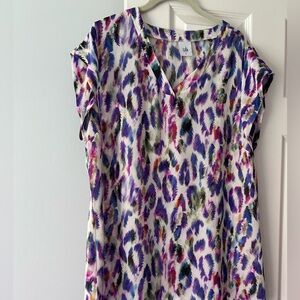 Cabi #5027 plum feather top size L beautiful colors NWT